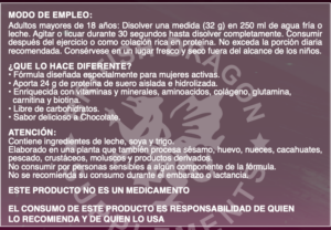Instrucciones para un suplemento alimenticio